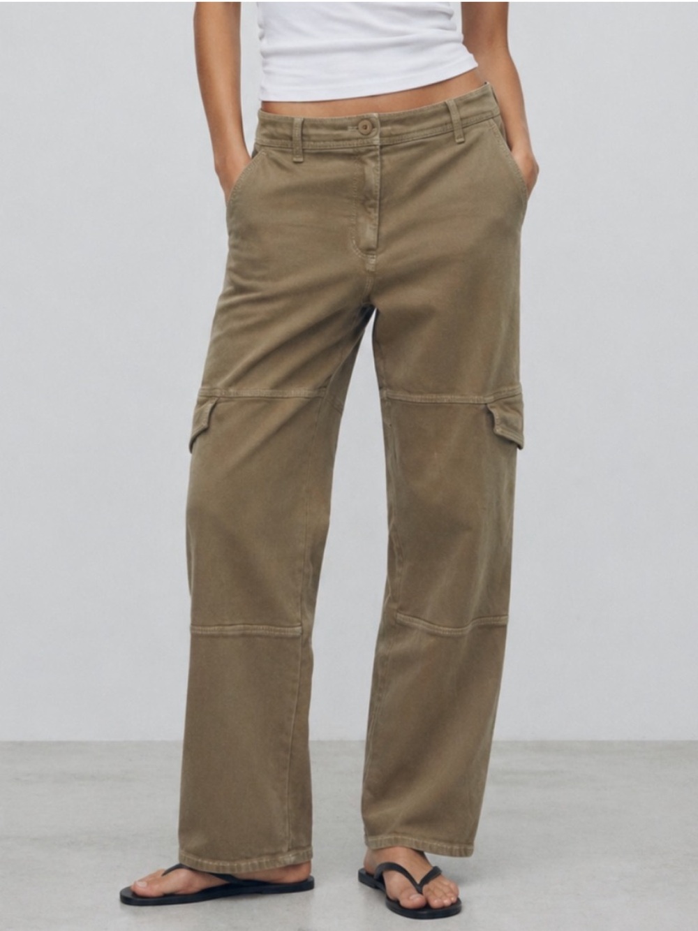 Aritzia Wilfred Cargo Pants in Olive Brown